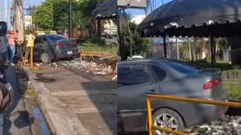 Mujer se estrella en las ruinas del Jet Set tras perder el control de su vehículo