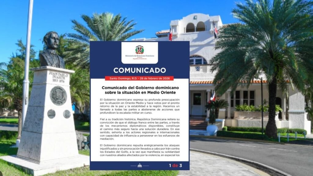Gobierno dominicano llama a la desescalada ante conflicto en Medio Oriente y exhorta al diálogo urgente